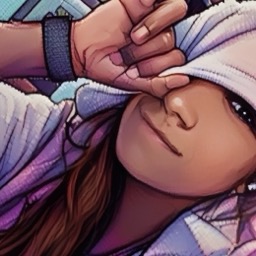 Auny in a hood